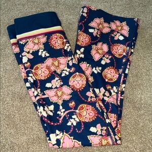 JOHNNY WAS Bee Active Bell Flared Leggings Athletic High Waisted Floral Size Lg